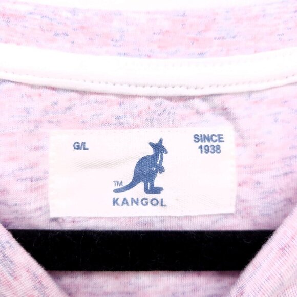 Kangol Raindrop Mens Long Sleeve Tshirt Size Large Pink Heather Crewneck Stretch - Picture 5 of 13